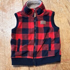 Carter's Red and Black Plaid Vest